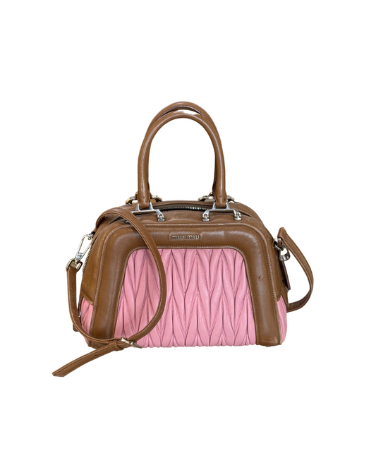 BAULETTO MIUMIU ROSA E COLOR CUOIO