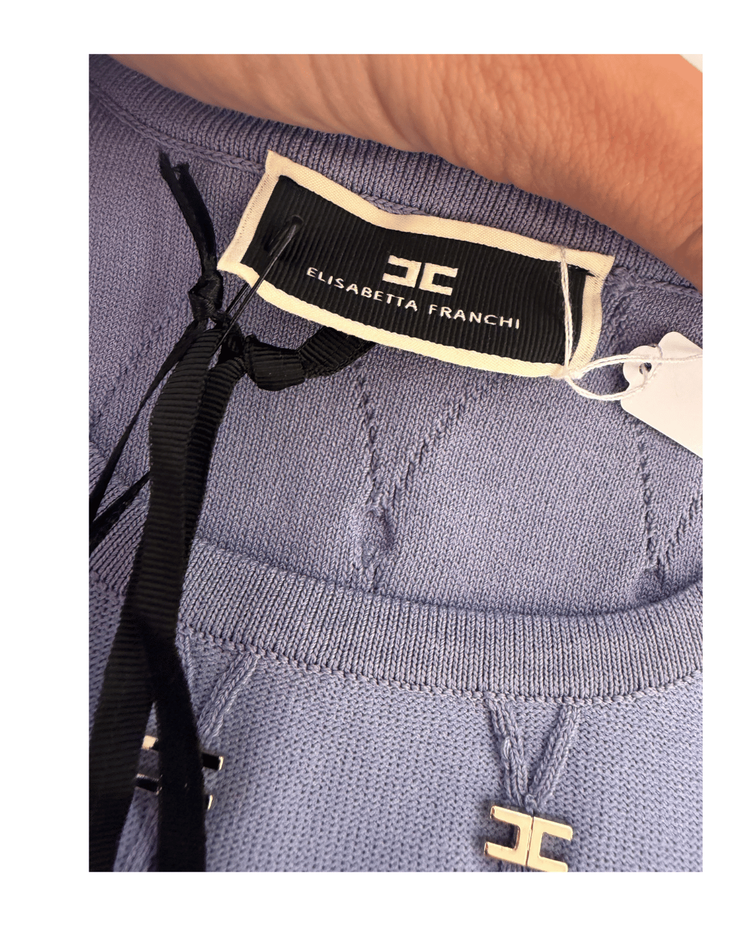 COMPLETO IN MAGLIA INDACO ELISABETTA FRANCHI Tg 40