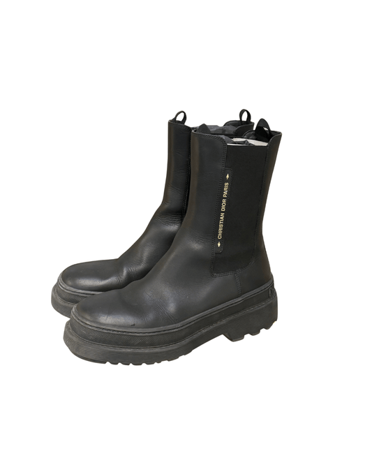 STIVALETTI CHELSEA DIOR EXPLORER PELLE NERA Nr 38