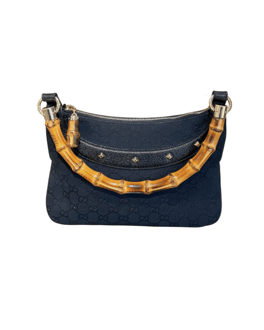 GUCCI TESSUTO GG NERO A SPALLA MANICO BAMBOO
