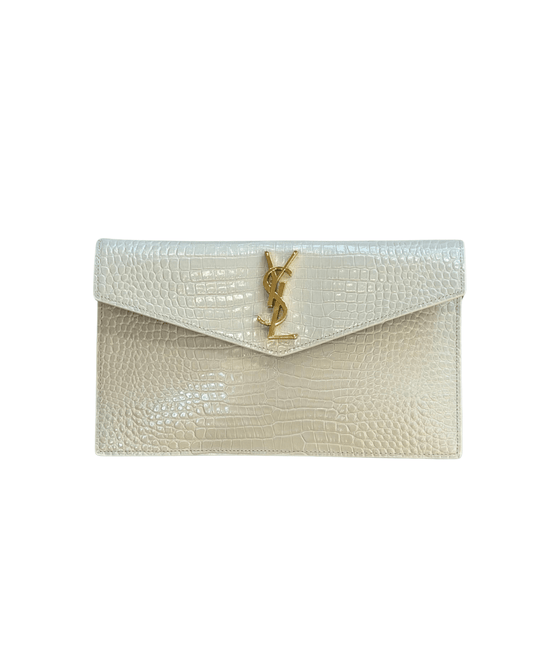 POCHETTE UPTOWN YSL STAMPA COCCO AVORIO