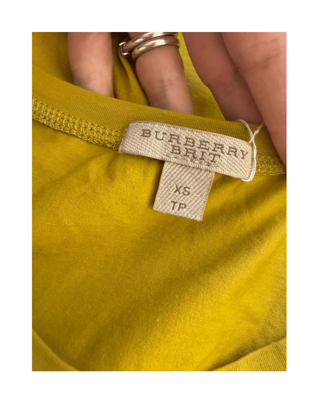MAGLINA BURBERRY SENAPE MANICA CORTA Tg XS