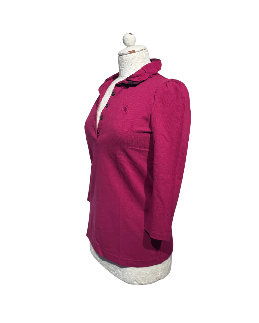 POLO MAGENTA BURBERRY MANICA TRE QUARTI Tx S