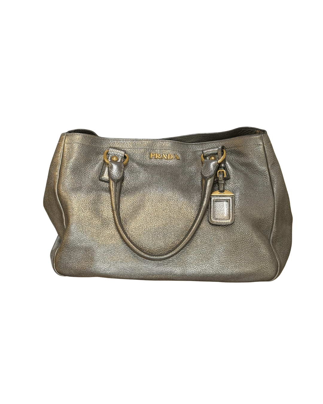 PRADA PELLE METALIZZATA GRIGIA