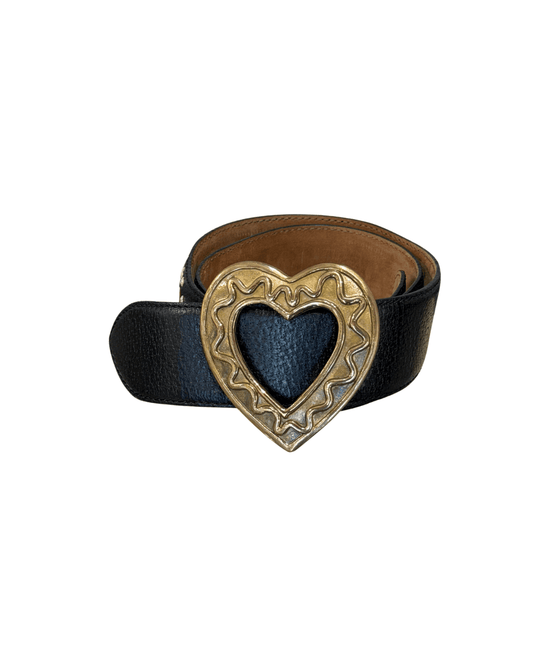 CINTURA MOSCHINO NERA CON CUORI 75