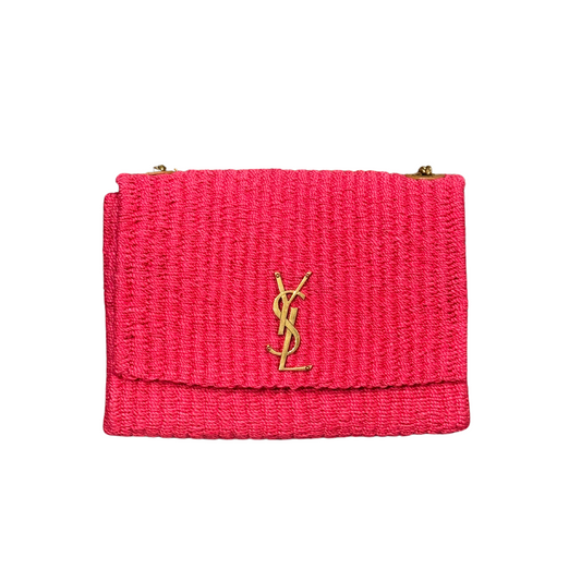 YSL KATE RAFFIA FUCSIA