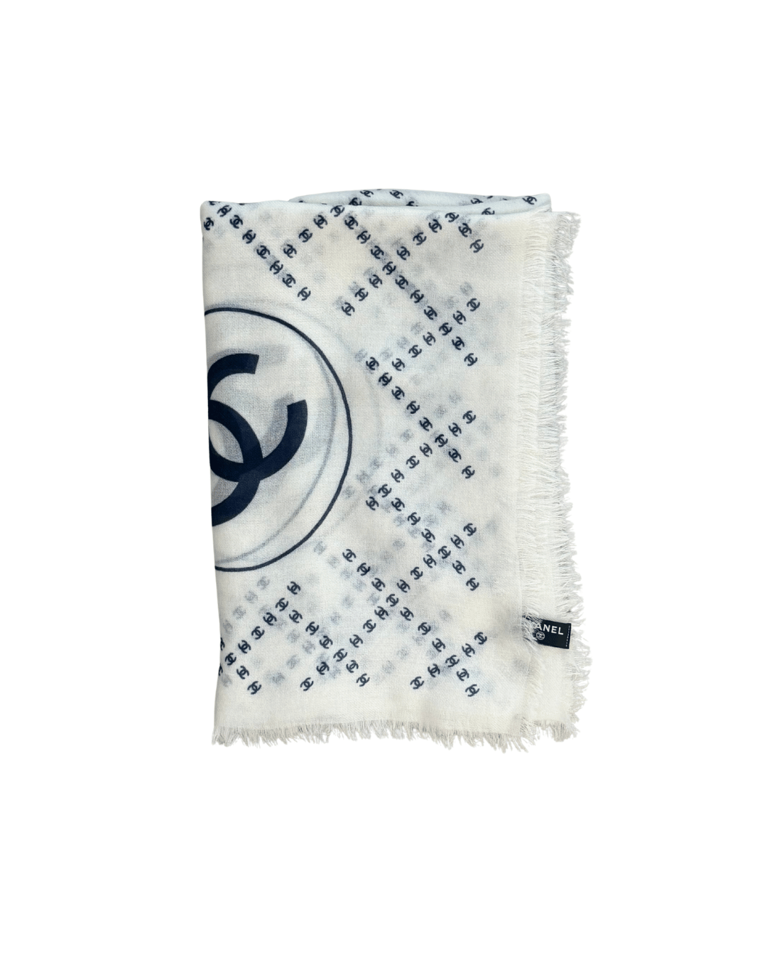 STOLA CHANEL CASHMERE BIANCA E BLU