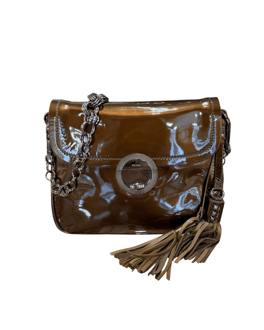 BORSA PRADA VERNICE BRONZO