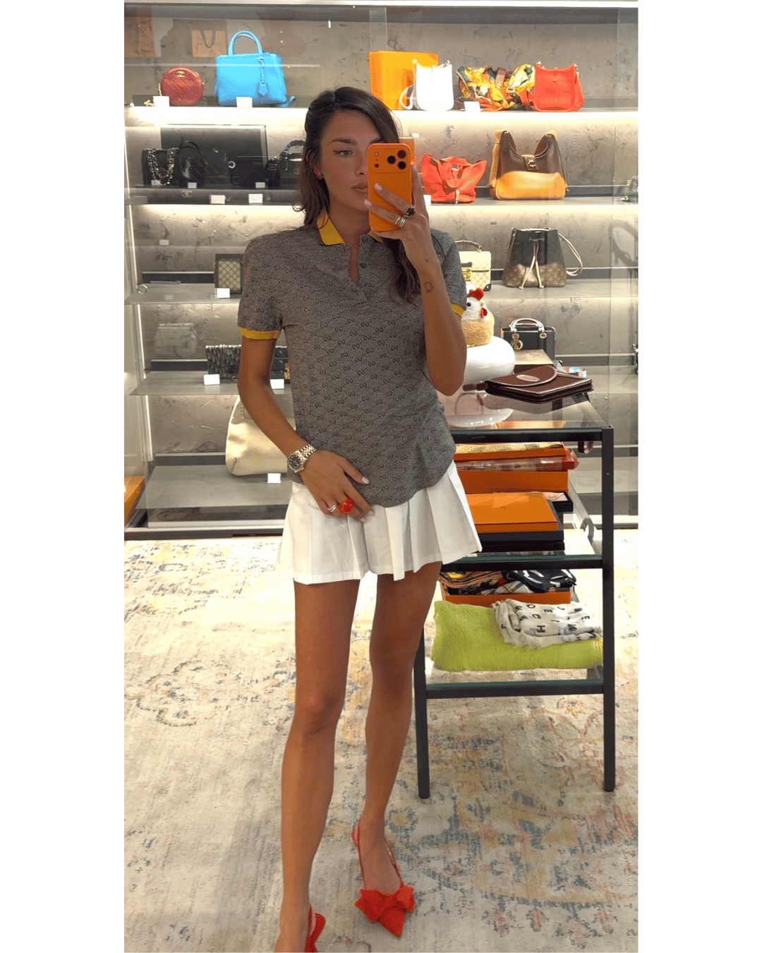 POLO GUCCI GRIGIA COLLETTO OCRA