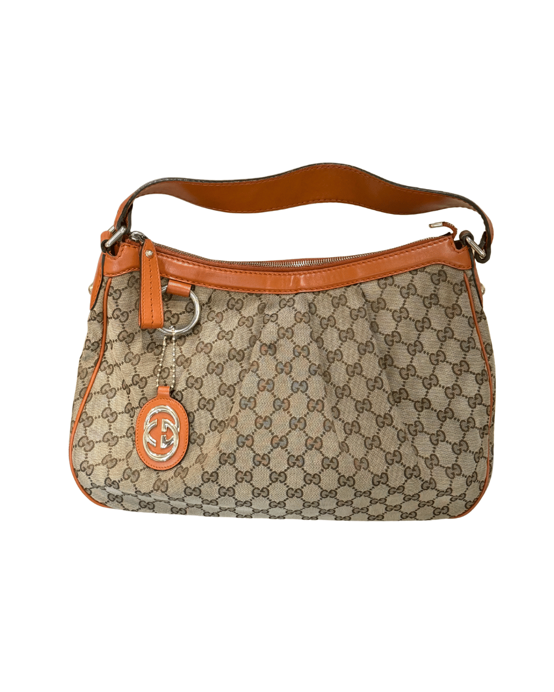 BORSA DI GUCCI GG SUPREME CON RIFINITURE ARANCIONI
