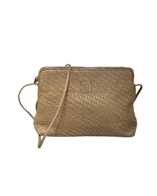 TRACOLLA VINTAGE FENDI PELLE INTRECCIATA