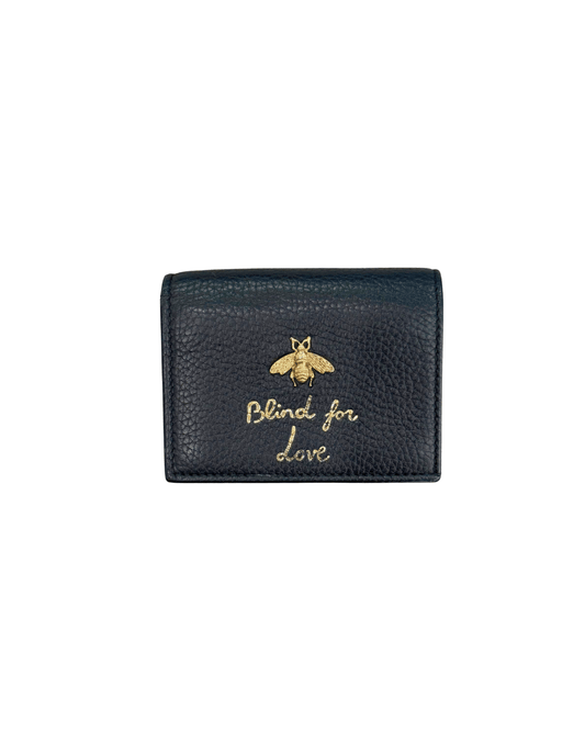 PICCOLO PORTAFOGLIO GUCCI NERO BLIND FOR LOVE APE
