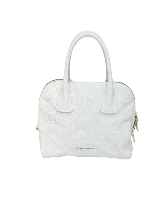 BORSA BURBERRY PELLE BIANCA MARTELLATA