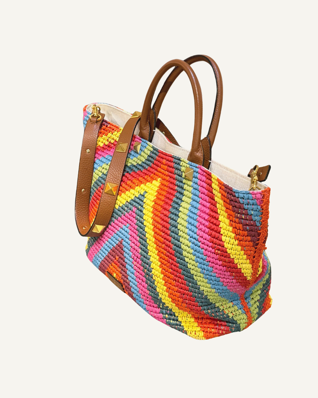 SHOPPER VALENTINO RAFFIA MULTICOLOR