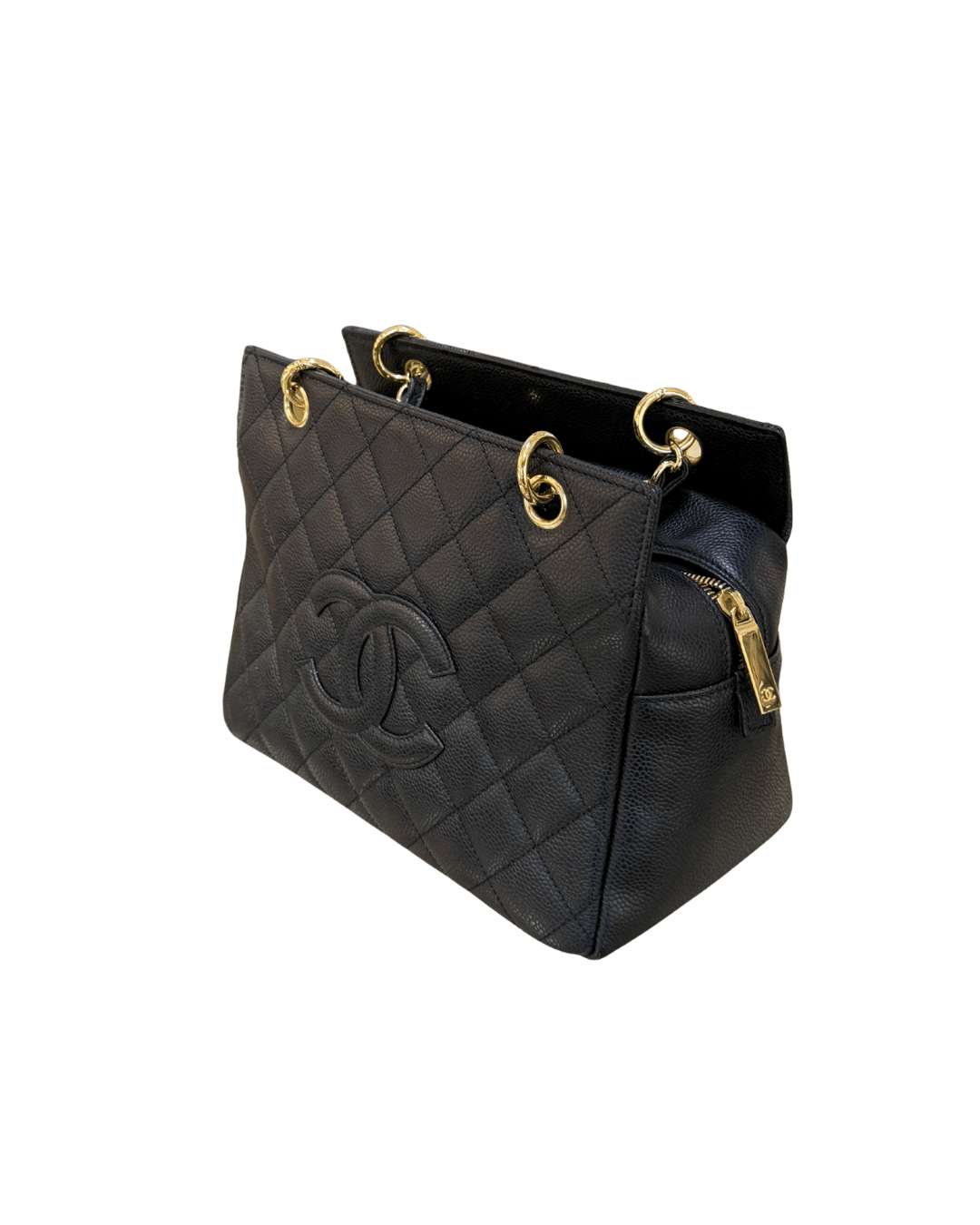 CHANEL PETIT TIMLESS SHOPPER NERA HARDWARE DORATO