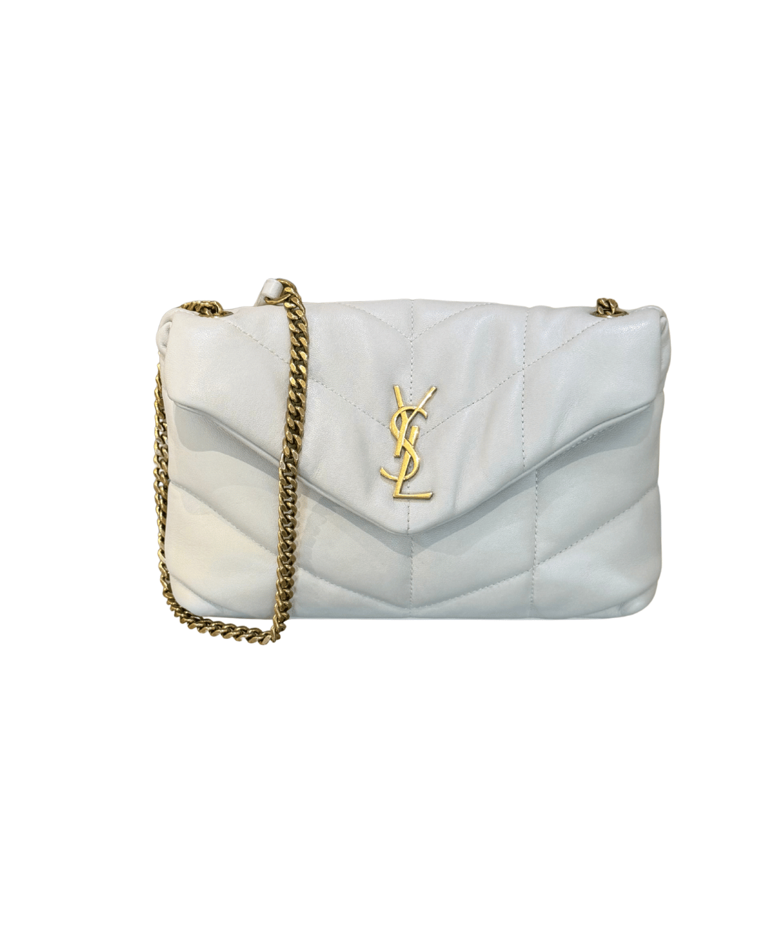 PUFFER TOY YSL AVORIO METALLERIA DORATA