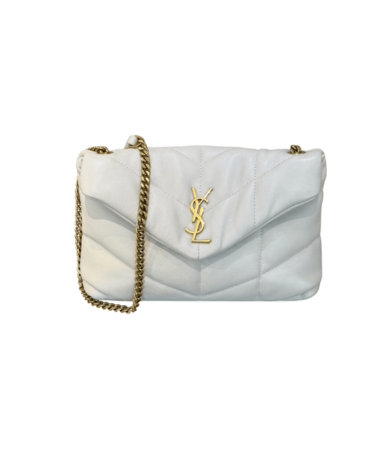 PUFFER TOY YSL AVORIO METALLERIA DORATA