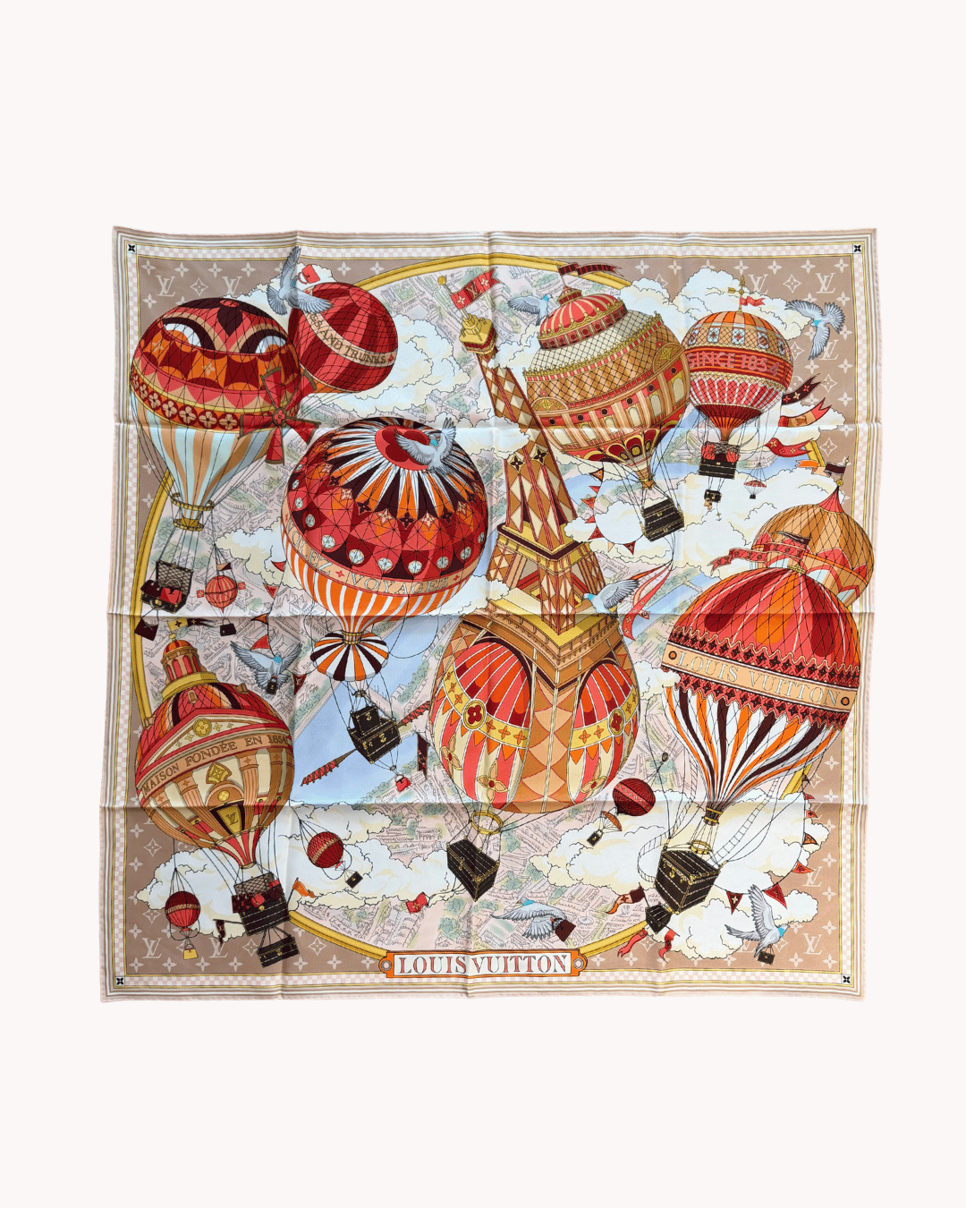 FOULARD LOUIS VUITTON "VOLEZ, VOGUEZ, VOYAGEZ" TONI NEUTRI