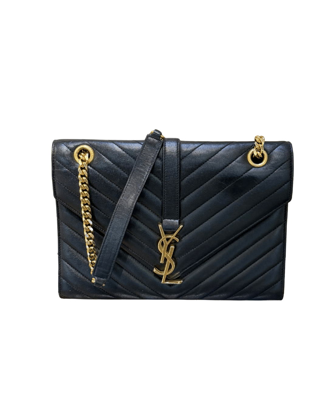 BORSA LINEA ENVELOPE YSL PELLE LISCIA NERA