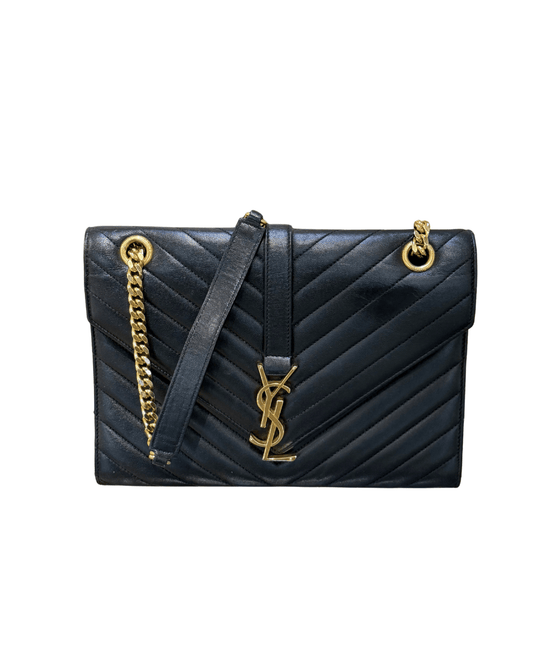 BORSA LINEA ENVELOPE YSL PELLE LISCIA NERA