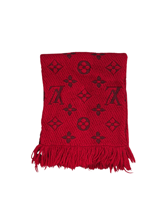 SCIARPA LOUIS VUITTON ROSSA LOGHI GIANT