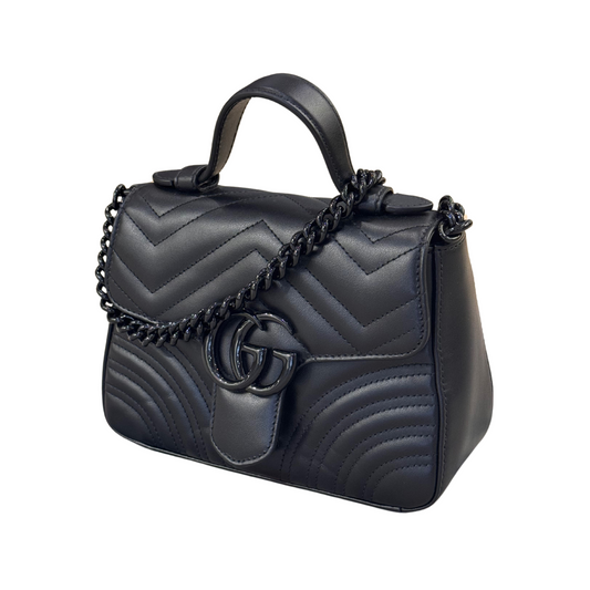 MINI BORSA A MANO GUCCI MARMONT TOTAL BLACK