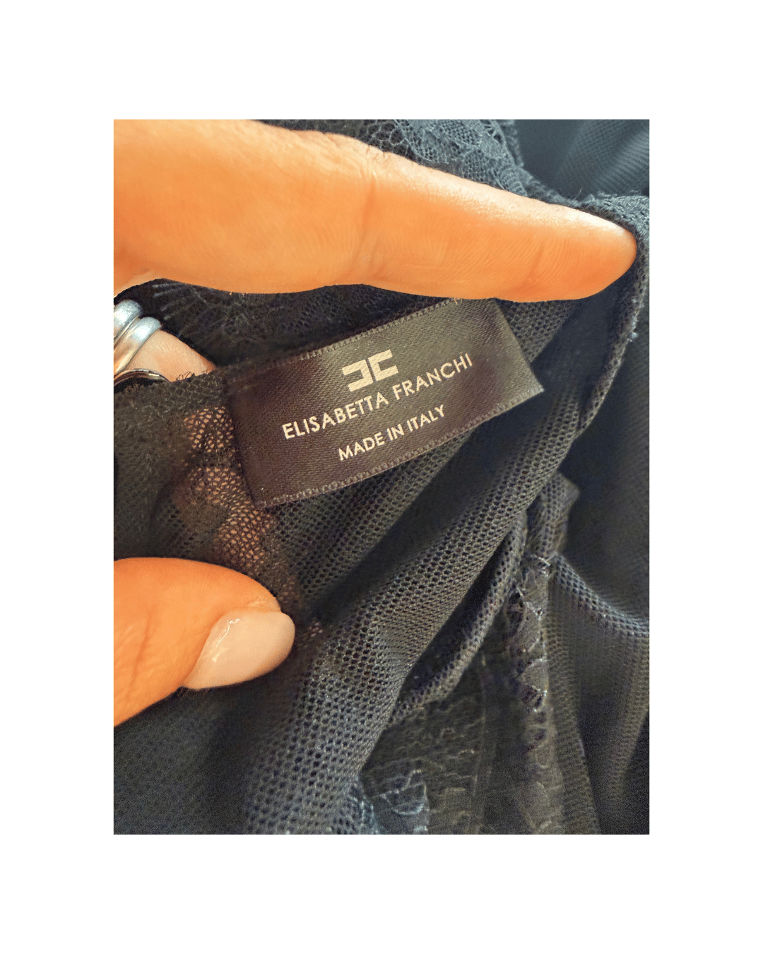 BODY IN PIZZO TRASPARENTE NERO ELISABETTA FRANCHI Tg 42