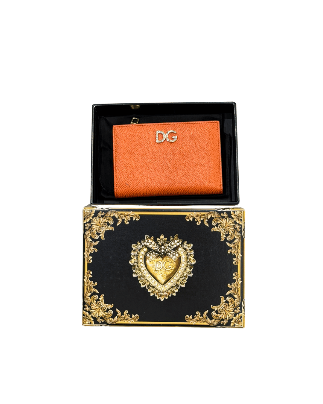 PORTAFOGLIO D&G ARANCIONE PELLE MARTELLATA