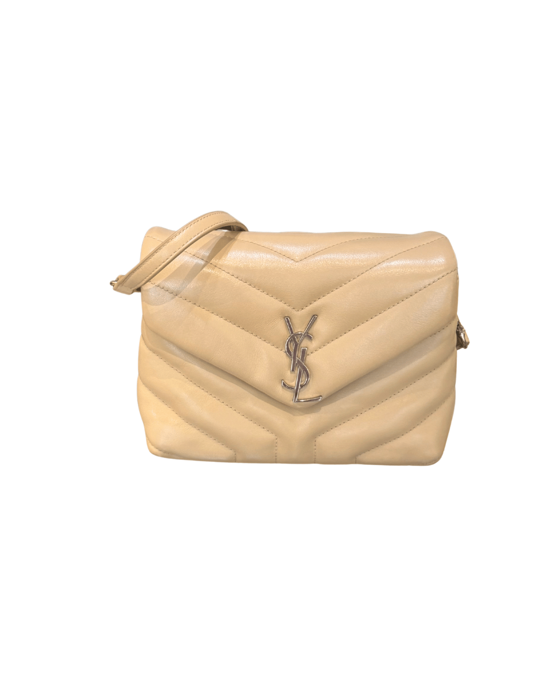 LOULOU TOY YSL BEIGE HARDWARE ARGENTO