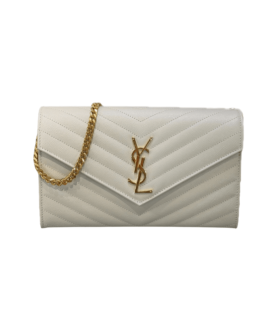 POCHETTE CASSANDRA YSL AVORIO HARDWARE DORATO