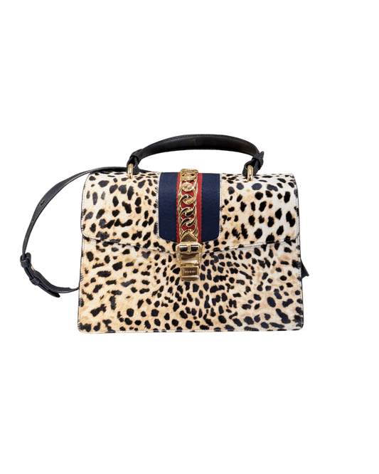 GUCCI SYLVIE SMALL IN CAVALLINO LEOPARDATO