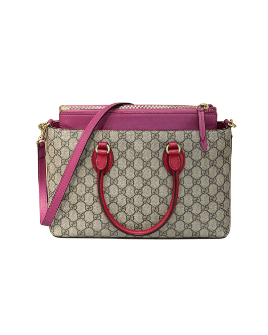 BORSA GUCCI CONVERTIBLE TOTE BICOLORE ROSSA E FUCSIA