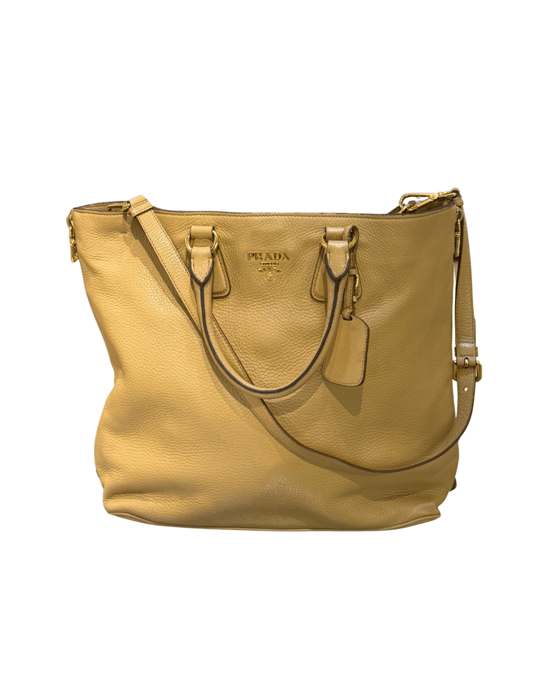 BORSA PRADA PELLE MARTELLATA BEIGE