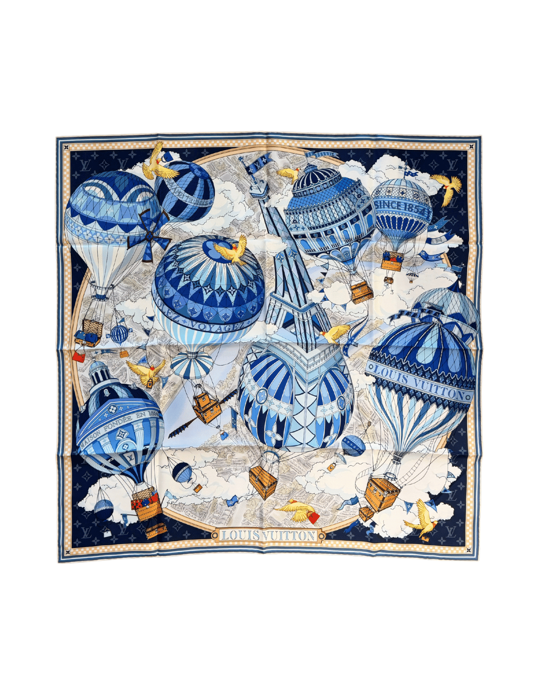FOULARD LOUIS VUITTON FROM THE CLOUD 90 TONI BLU