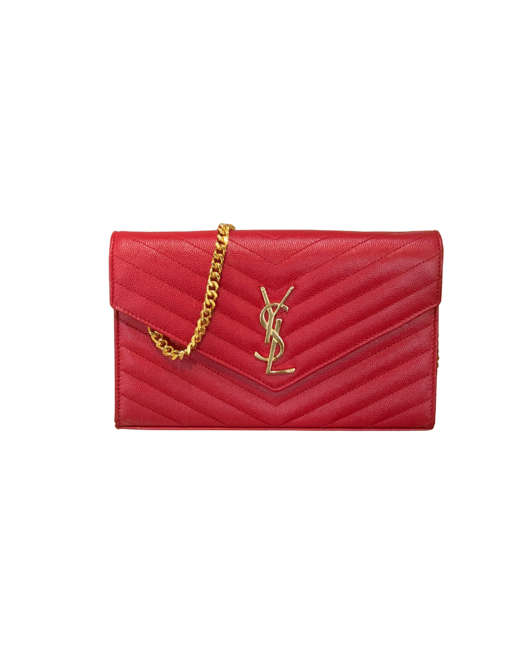 CASSANDRA YSL PELLE GRAIN DE POUDRE ROSSA