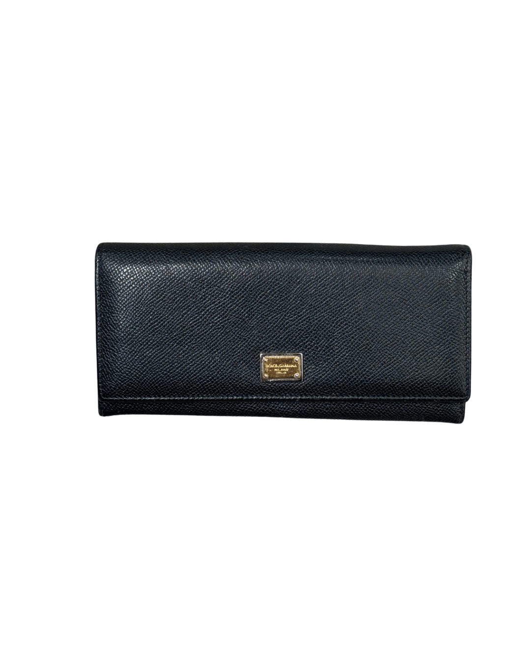 PORTAFOGLIO CONTINENTAL D&G PELLE MARTELLATA NERA