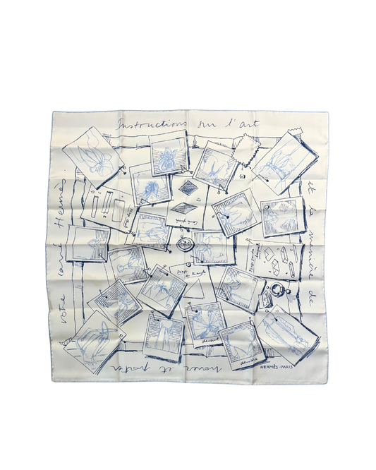 FOULARD HERMES BIANCO E AZZURRO