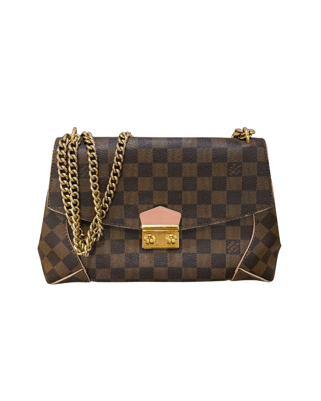 CAISSA CLUTCH DAMIER EBENE RIFINITURE ROSA