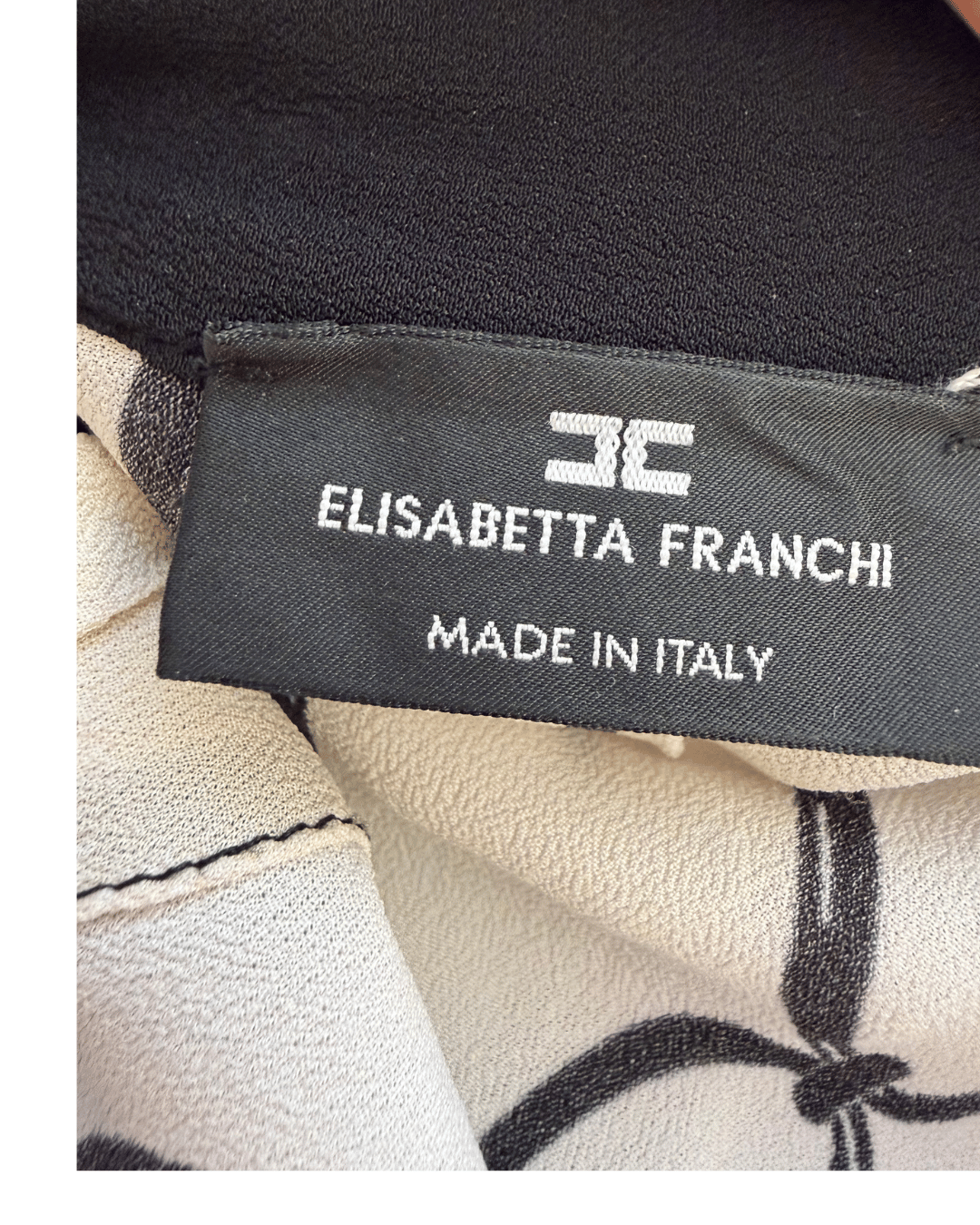 CAMICIA ELISABETTA FRANCHI AVORIO E NERA Tg 42
