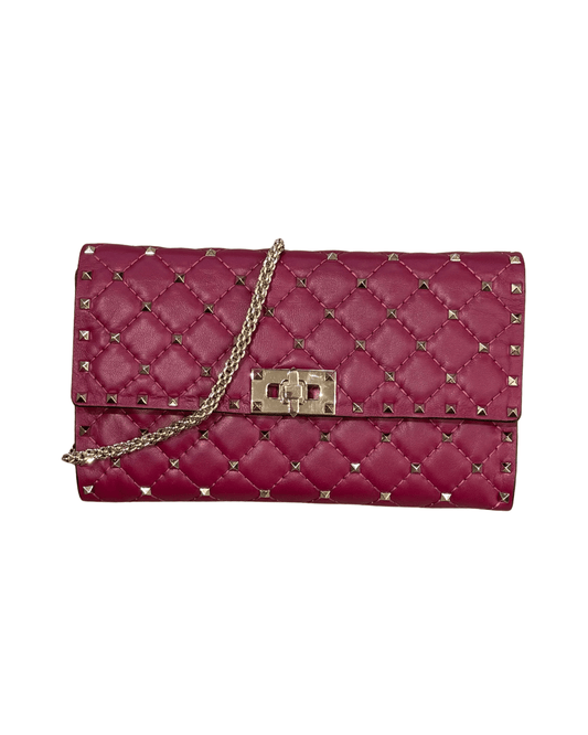 POCHETTE SPIKE VALENTINO COLOR VINACCIA