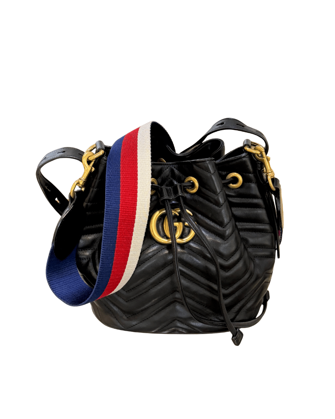 SECCHIELLO GUCCI MARMONT NERO TRACOLLA FASCIA WEB