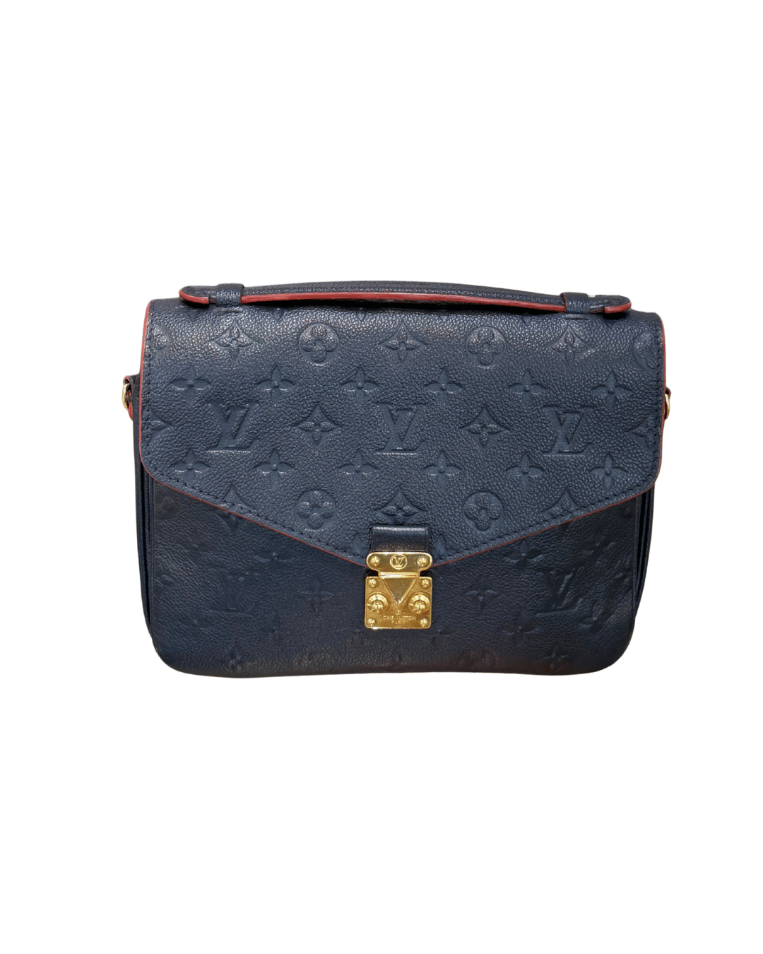 METIS PELLE BLU RIFINITURE ROSSE
