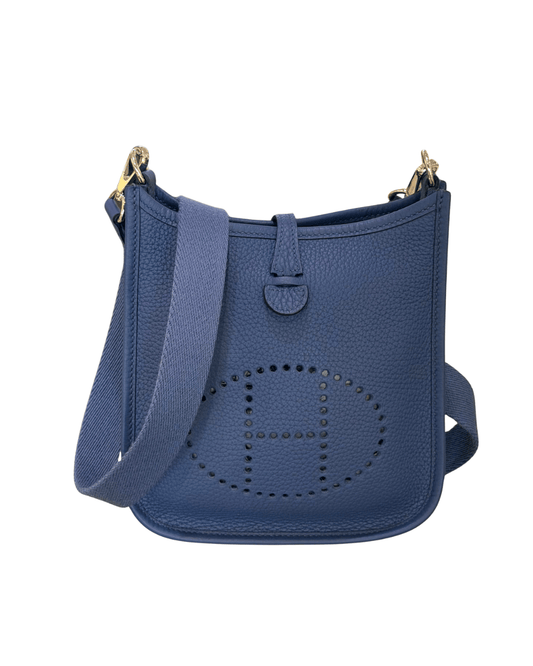 MINI EVELYNE HERMES BLU ALVIO