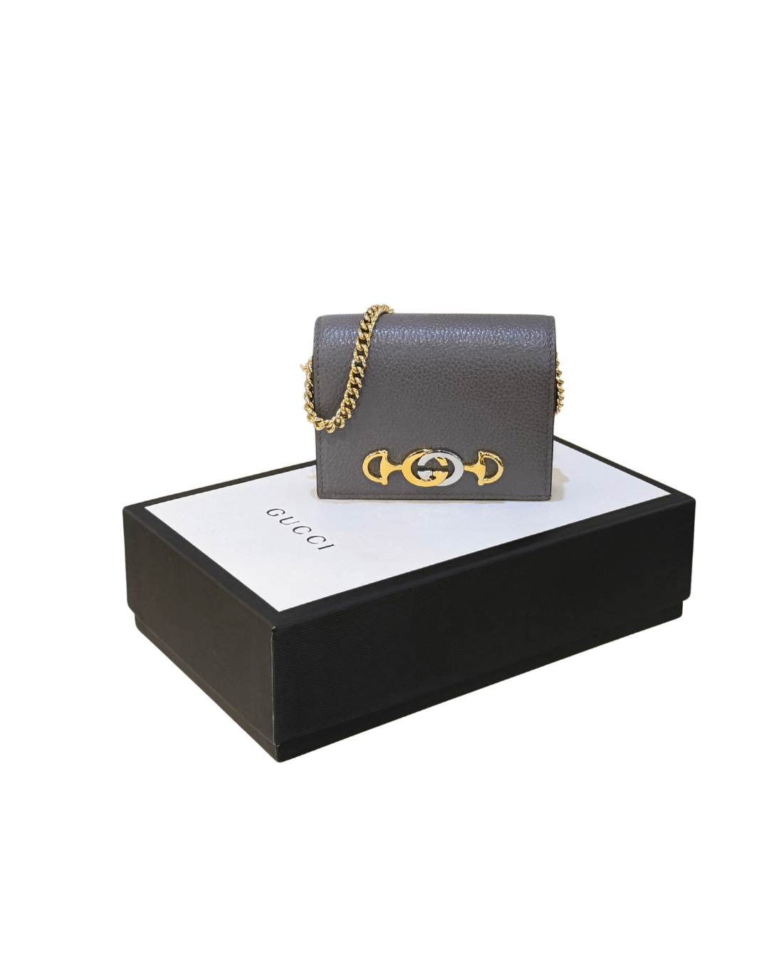 PICCOLO PORTAFOGLIO GUCCI CON CATENA GRIGIO