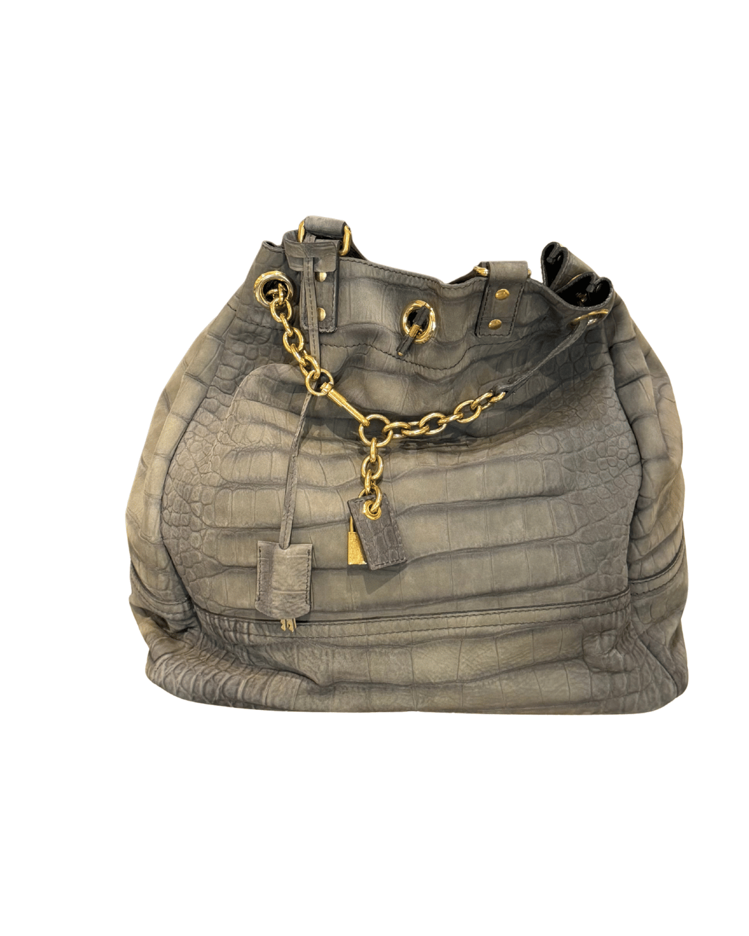 OVERSEAS TOTE YSL STAMPA COCCO GRIGIA