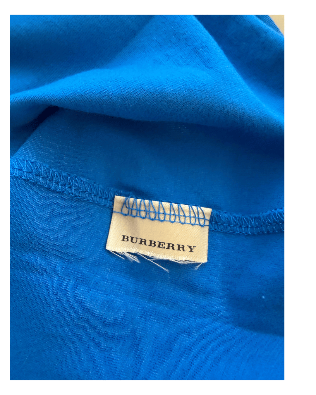 MAGLINA BURBERRY BLU ELETTRICA MANICA TRE QUARTI Tg XS