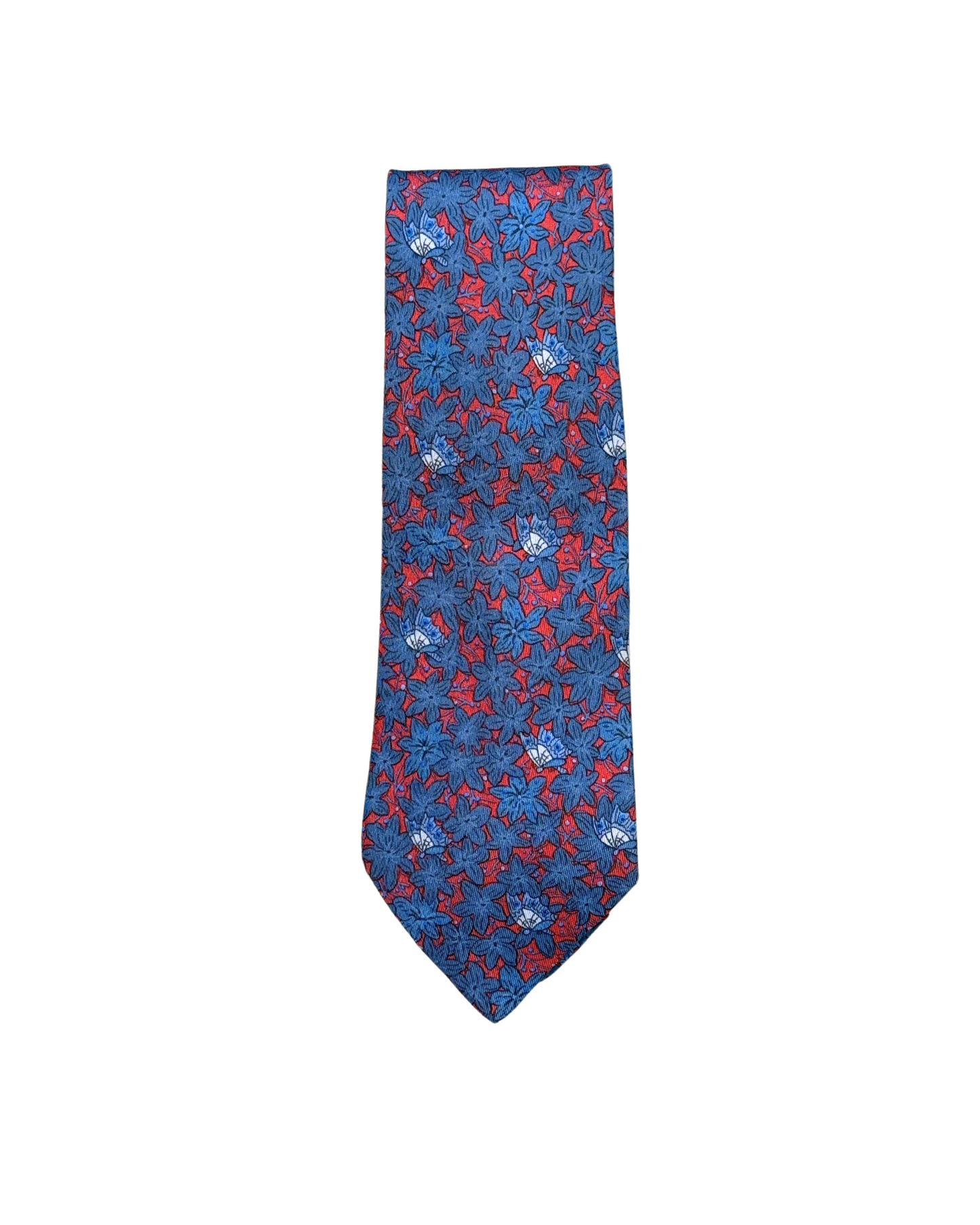 CRAVATTA HERMES BLU E ROSSA