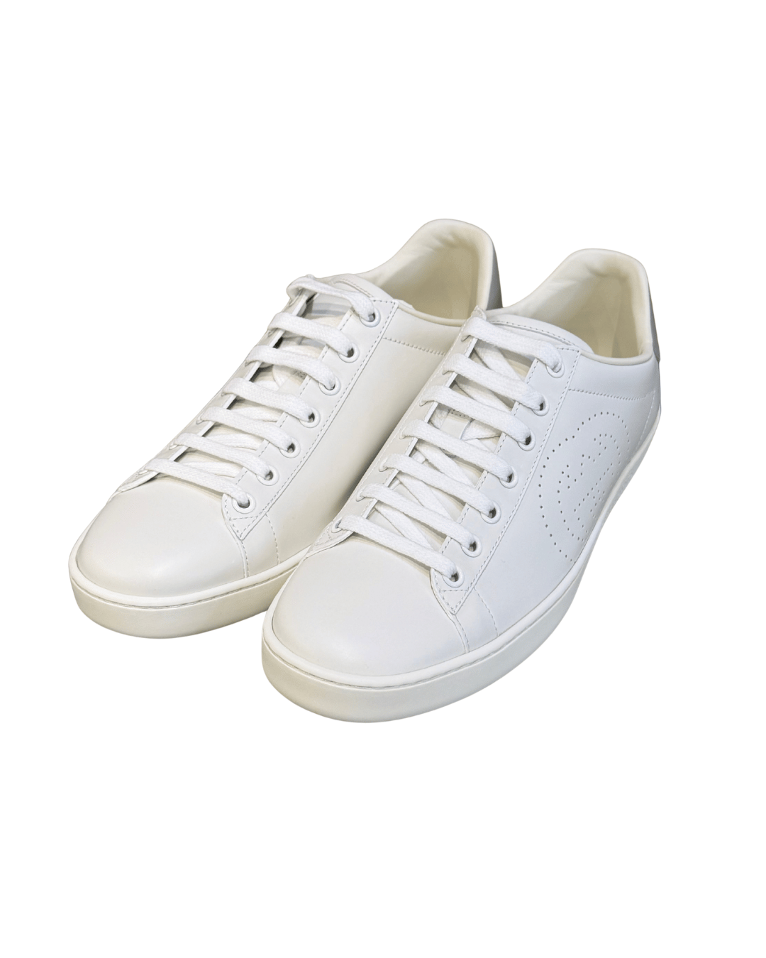 SNEAKERS NUOVE GUCCI ACE BIANCHE INSERTO GRIGIO Nr 37.5