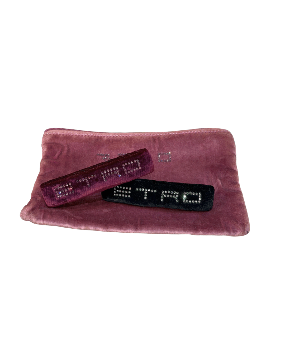 SET FERMAGLI ETRO VELLUTO NERO E BORDEAUX