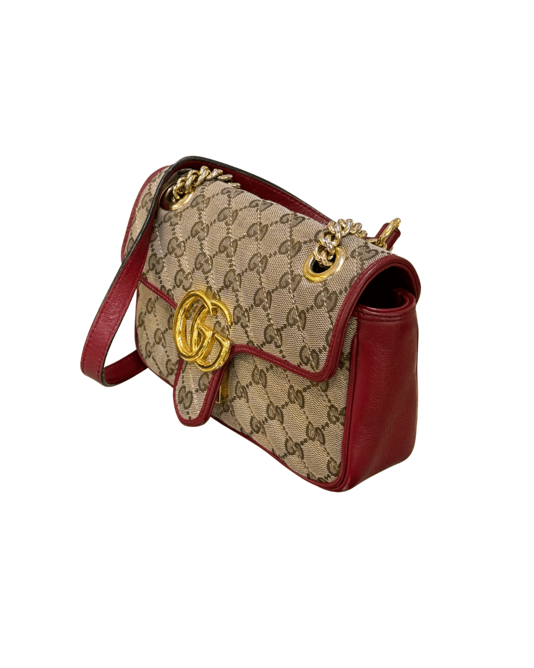 GUCCI MARMONT SMALL GG SUPREME RIFINITURE ROSSE